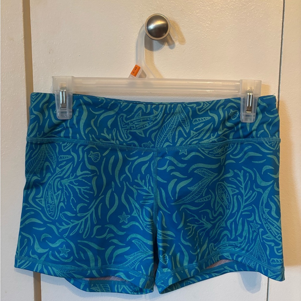 IAB MFG blue athletic spandex lifting shorts